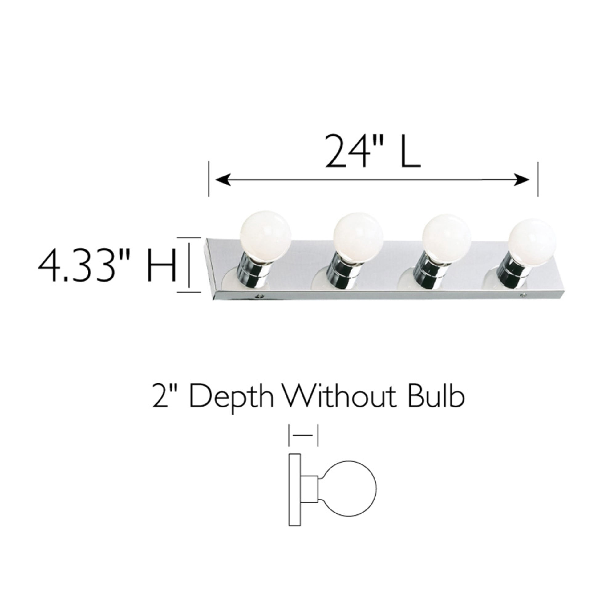 Design House 500892 4-Light Vanity Strip Light Contemporary Dimmable for Bathroom, Bedroom, Makeup Vanity, Polished Chrome