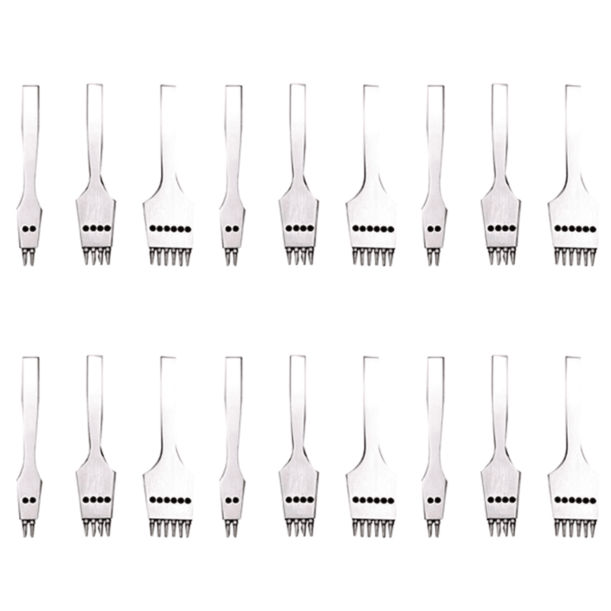 18Pcs 4mm Leather Craft Round Hole Leather Puncher Detachable Seam Punching Chisel Tool/Set