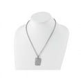 thumbnail image 2 of Collier Pendentif pour Homme en Argent Sterling Texturé avec Étiquette de Chien et Chaîne, 2 of 4