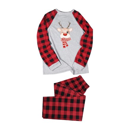 

NECHOLOGY Christmas Pajamas Bottoms for Family Matching Family Pajamas Sets Christmas Sleepwear Plaid Pajama Family Set Suit Grey X-Large