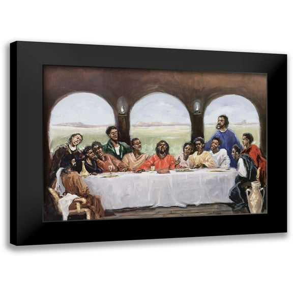 Unknown 14x11 Black Modern Framed Museum Art Print Titled - Black Last Supper