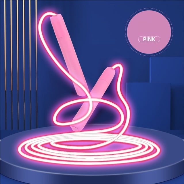 HLONK Popular Nighttime Glow Jump Rope for Primary and Secondary School Students Children Adults LED Fitness Adjustable