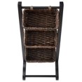 thumbnail image 5 of Exlonjet 3-Tier Floor Stand with Water Hyacinth Storage Baskets, Black/Espresso - Standing Organizer Rack for Bathroom, Kitchen, Laundry, Living Room, 5 of 7