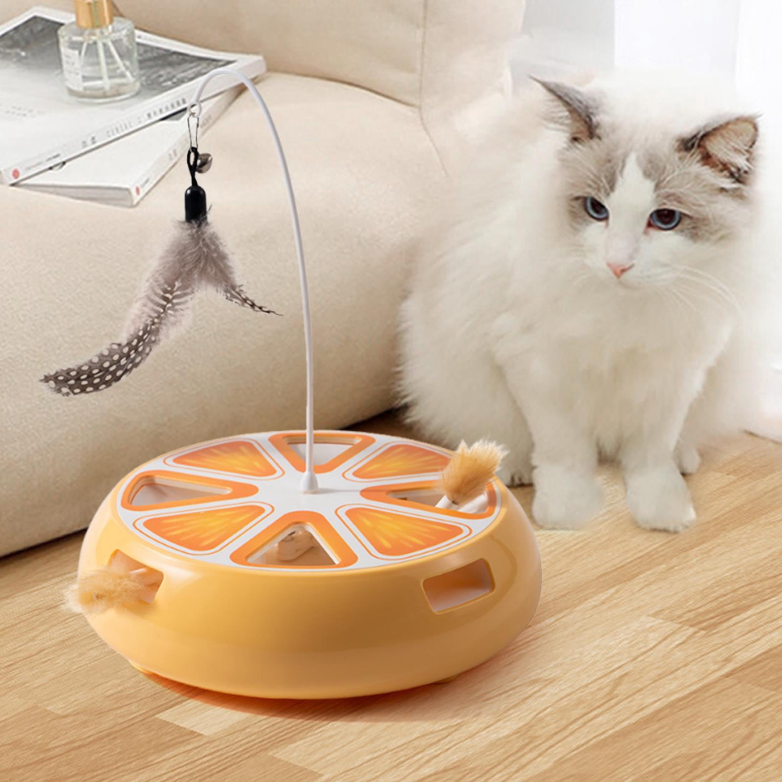 YWMJZEU Automatic Teaser Interactive Cat Toy Interaction Pet Supplies Playing Electronic Yellow