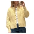 thumbnail image 1 of Gupgi Women Knitted Cardigan Slim Sweaters Casual Button Down Crewneck Jacket Fall Solid Color Outwear, 1 of 5
