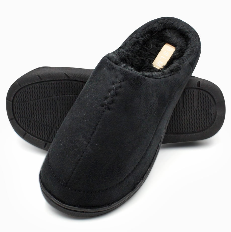 MENS NAVY SLIP ON FUR LINED INDOOR LIGHTWEIGHT MULES SLIPPERS SIZE 6-11 STANLEY 