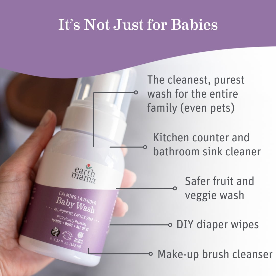 Earth Mama Organics Castile Soap Baby Wash for Sensitive Skin