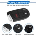 thumbnail image 4 of Unique Bargains Key Shell Case for Dodge Charger 2011-2018 for Dodge Journey 2011-2018 Keyless Entry Remote Key Fob Replacement Case 3 Button M3N-40821302, 4 of 7