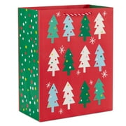 Hallmark Large Christmas Gift Bag (Colorful Trees on Red)
