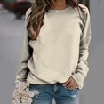 thumbnail image 2 of Sweat-shirts Décontractés à Col Rond à Manches Longues Coupe Ample Pull-Overs Doux Automne Vêtements de Mode, 2 of 7
