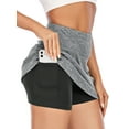 thumbnail image 2 of FANNYC Women's Tennis Golf Double Layer Running Yoga Shorts Skirts Quick-Dry Activewear Workout Exercise Athletic Jogging Skirts, 2 of 7