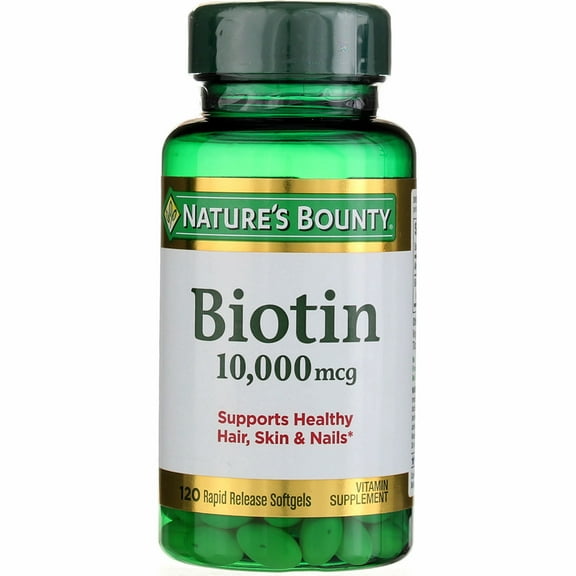 Nature's Bounty Biotin 10,000 mcg, Rapid Release Softgels 120 ea (Pack of 3)