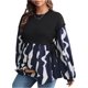 thumbnail image 1 of - Blusa de mernidad con estampado gráfico de manga larga con cuello redondo para mujer, 1 of 5