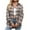 Brown Pink, variant on Cmfcve Women's Button Down Shirt Plaid Collared Pullover Jacket Long Sleeve Boyfriend-Style Casual Shirt with Pockets