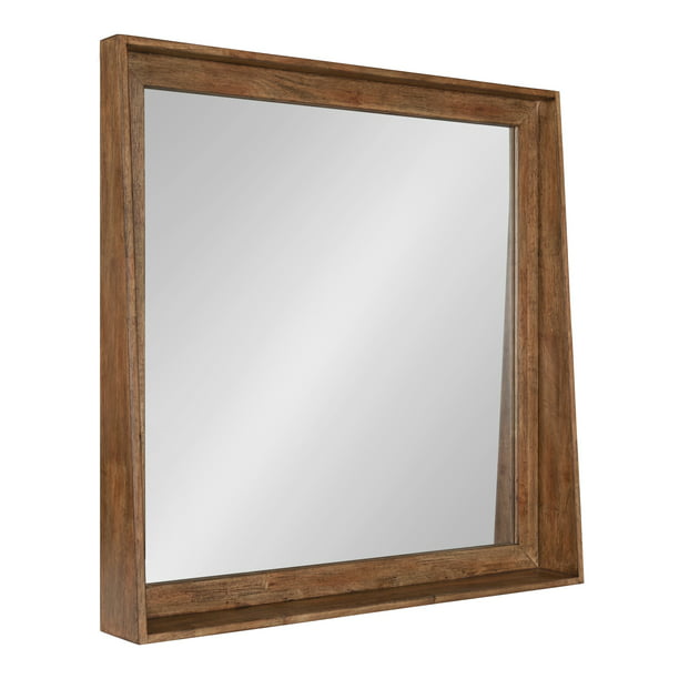Kate And Laurel Basking Wall Mirror, Wood Framed Wall Mirror With Shelf