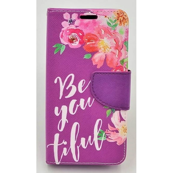 GSA Be-you-tiful Flip Wallet Case For Samsung Galaxy S7 - Purple