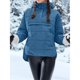 thumbnail image 5 of Chaqueta Acolchada Oversize para Mujer, Estilo Dolman, con Capucha, Larga, Cálida y Estilo Top Azul M, 5 of 8