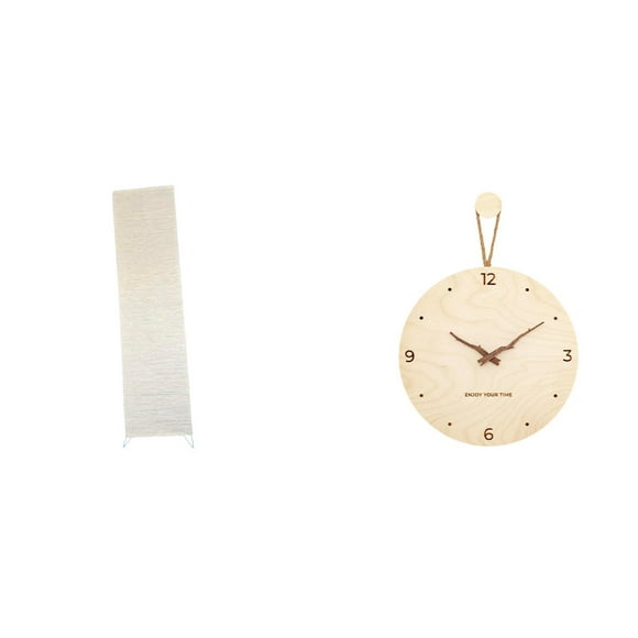 Lámpara De Pie De Papel Para Sala De Estar Y Reloj De Pared Minimalista Moderno De Madera Estilo Nórdico, Adorno Decorativo Para Dormitorio, Oficina Y Hogar.