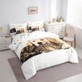 thumbnail image 2 of Homewish Kawaii Dog Cat 7-Piece Twin Bedding,Pet Love Theme Bedding Comforter Set,White,Polkadot Reversible, 2 of 8