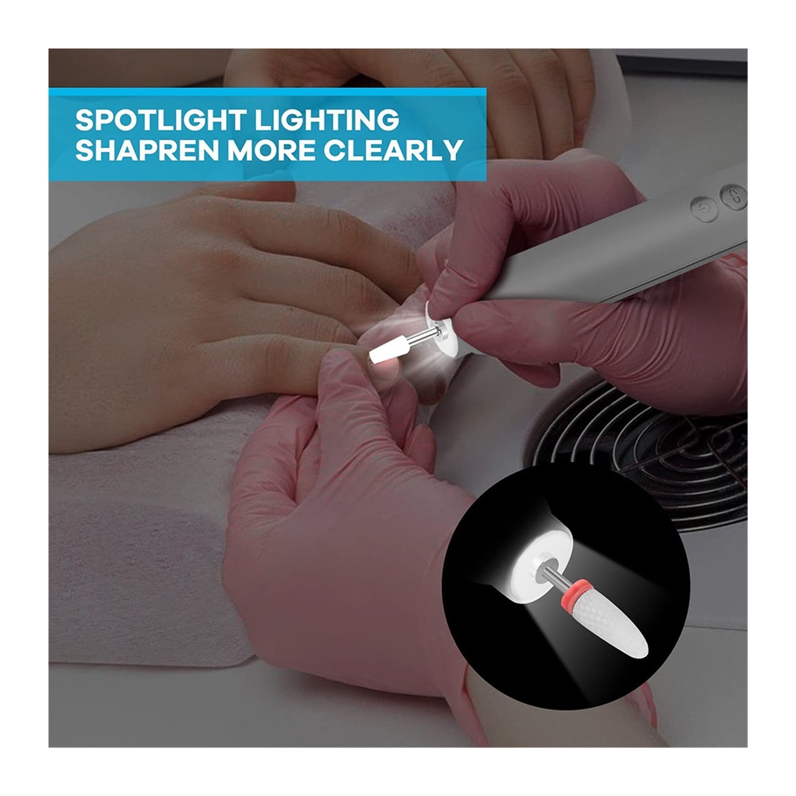 Portable Nail Drill Machine, Professional Electric Nail Drill Sander, Manicure Milling Cutter Set, Gel Polish Remover Manicure Sets ,Lightweight and Portable