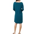 thumbnail image 2 of Camisón de manga larga con encaje para mujer Inspire Chic, vestido tipo camiseta, S azul, 2 of 6