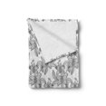 thumbnail image 2 of Orchids Soft Flannel Fleece Throw Blanket, Monochrome Art Hand Drawing Style Brazilian Jungle Plants with Little Buds, Cozy Plush for Indoor and Outdoor Use, 50" x 70", Black and White, by Ambesonne, 2 of 5