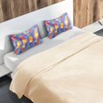 thumbnail image 5 of Yayeee Pillowcase Standard Size Set of 2 Satin Wrinkle Resistant Pillow Case, Yellow Wavy Plaid, 5 of 7