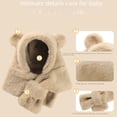 thumbnail image 3 of Conjunto de gorro y bufanda de invierno para bebé, cálido y con orejeras de oso, 3 of 6