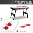 thumbnail image 5 of RayChee Foldable Powered Air Hockey Table, 48” Mid-Size Indoor Hockey Table Sports Gaming Set Digital LED Scoreboard for Adults and Kids, Home Game Room, Easy Setup (Red), 5 of 8