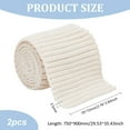 thumbnail image 2 of 2Pcs Knitted Rib Fabric Cuffs Replacement 29.5x2.75inch Tubular Rib Knit Fabric for Waistband Wear Cotton Padded Jacket Sportswear Cuffs Extension 3.5mm Thick Antique White, 2 of 9