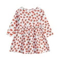 thumbnail image 2 of KYAIGUO Baby Toddler Girls Spring Casual Dress Newborn Fall Longsleeve Floral Print Skirt Sundress A-Line Casual Dress for 6M-6Y, 2 of 9