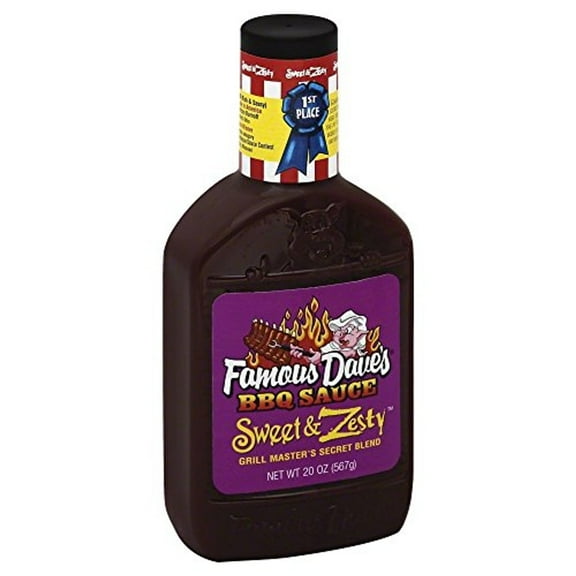 ( 2 Pack ) Famous Dave's Sweet & Zesty Barbeque Sauce - 20oz