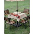 thumbnail image 3 of Outdoor Tablecloth with Umbrella Hole and Zipper, Valentines Day Square Table Cloth 60x60 Inch Waterproof Tablecloth, Red Truck Rose Flowers Farmhouse Beige Picnic Table Cover for Patio Camping, 3 of 7