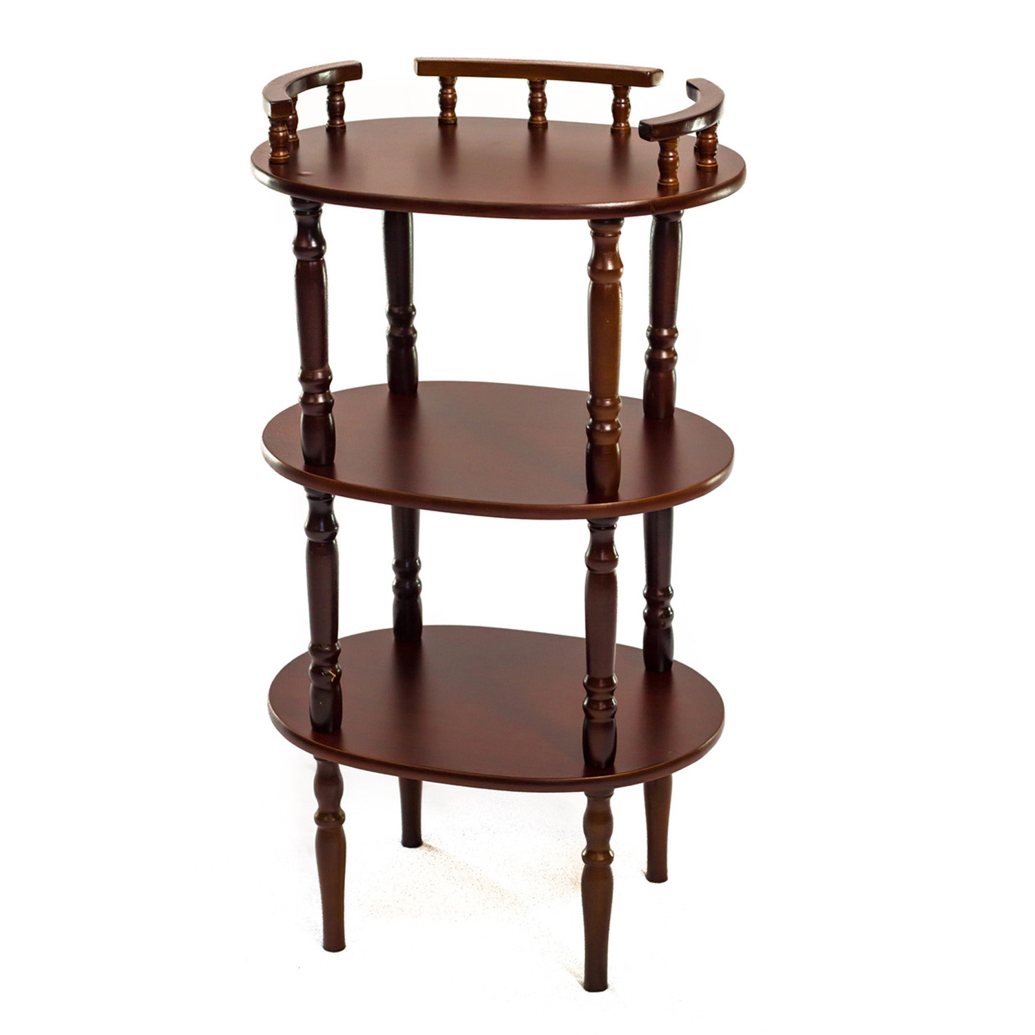 Home Source Mahogany Telephone Stand with Shelves