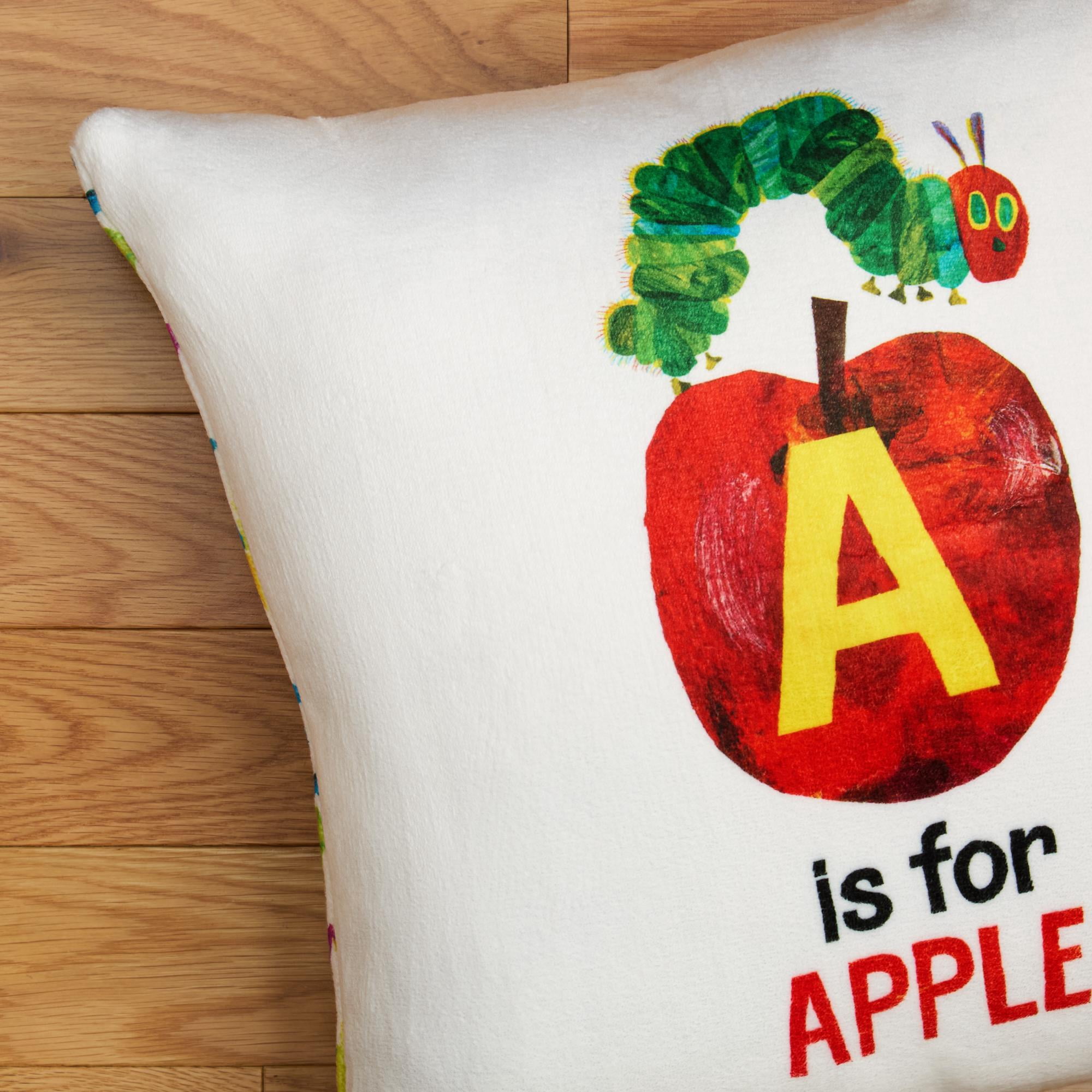 Eric Carle Washable A is for Apple Toddler Pillow, Multicolored, 18"x18"