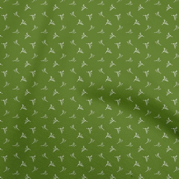 oneOone Cotton Poplin Twill Green Fabric Bird Quilting Supplies Print Sewing Fabric By The Yard 56 Inch Wide