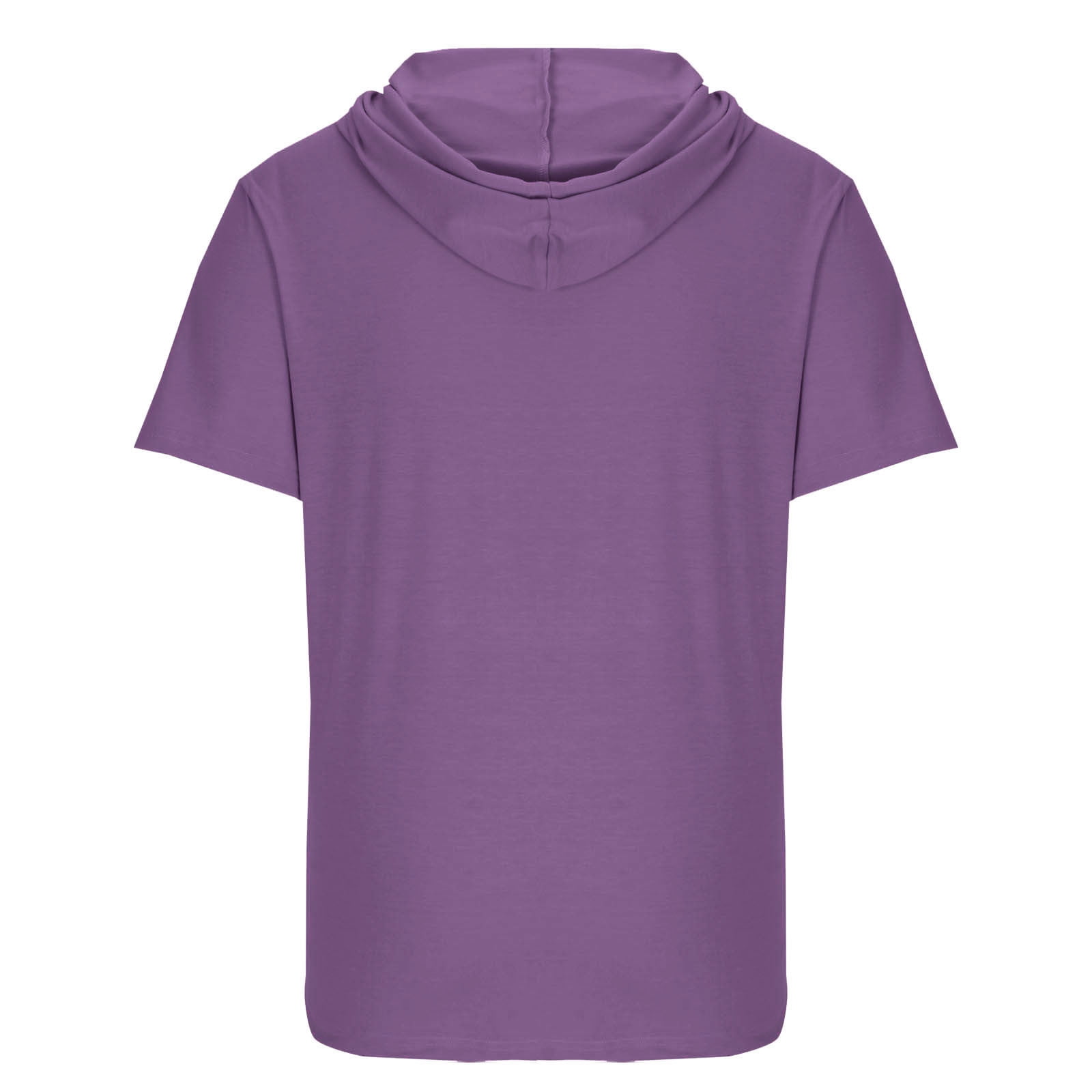 2024 Summer Mens Short Sleeve Hoodies Lightweight Soft Cotton Drawstring Pullover Hooded Sports T-Shirt Tops