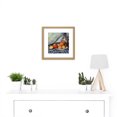 thumbnail image 2 of Paul Cezanne Fruit And A Jug On A Table Cropped 8X8 Inch Square Wooden Framed Wall Art Print Picture with Mount, 2 of 4