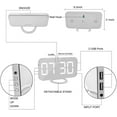thumbnail image 4 of Digital Clock Large Display, LED Electric Alarm Clocks Mirror Surface for Makeup with Diming Mode, 3 Levels Brightness, Dual USB Ports Modern Decoration for Home Bedroom Decor-White (001), 4 of 17