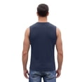 thumbnail image 4 of Domuza Mens Tank Tops Quick-Dry Athletic Stretch Sleeveless Running Muscle Shirt for Gym Beach & Casual Summer Dark Blue 2XL, 4 of 6