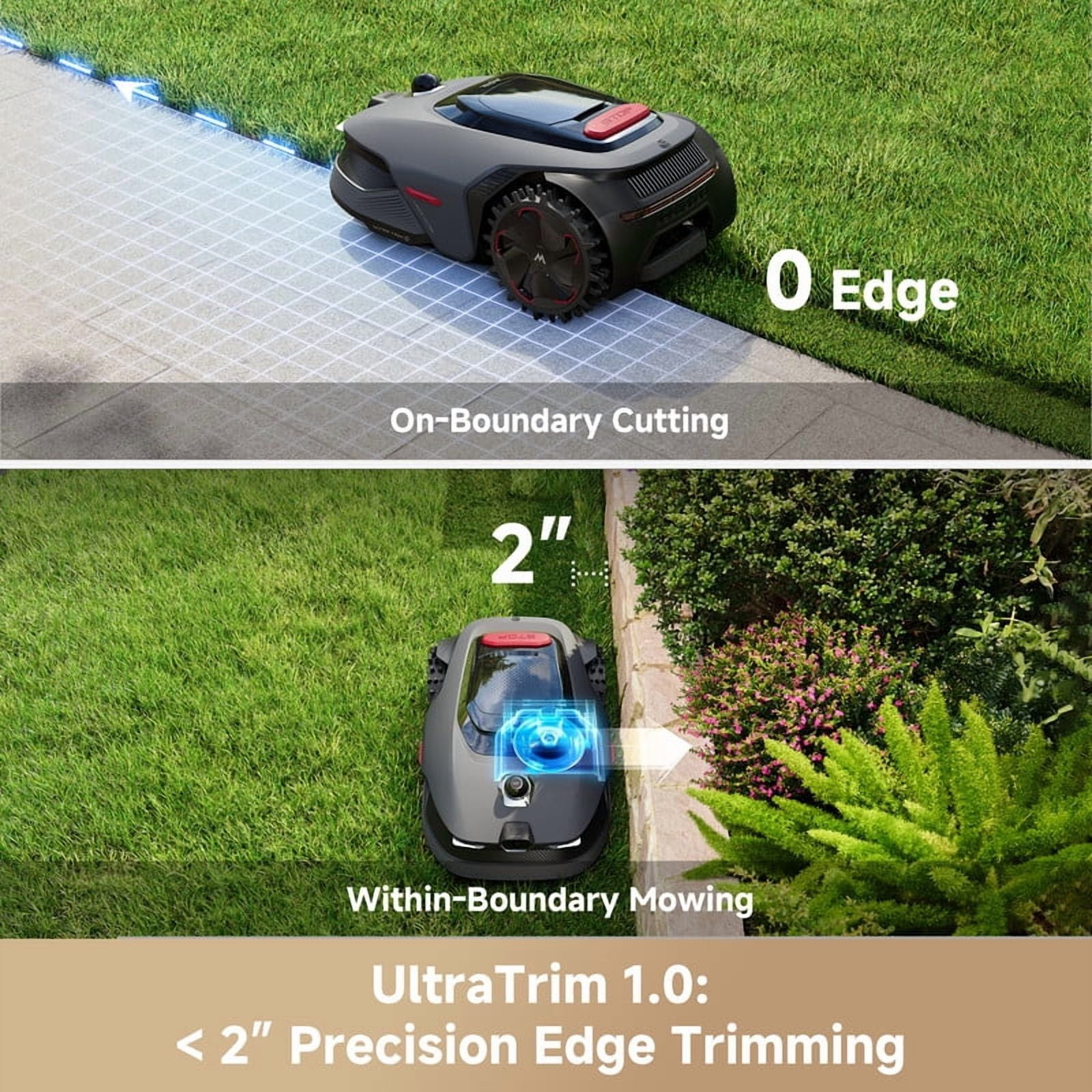 MOVA LiDAX Ultra 1000 Robotic Lawn Mower,Dual Mapping,0.25Acre, Visional Navigation,Edge Cutting, Adjustable Cutting Height, Smart Obstacle Avoidance
