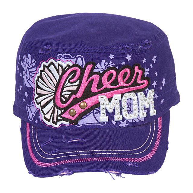 Top Headwear Cheer Mamá Momada Cadete ajustable angustiada - Púrpura CHL Sombrero de cadete