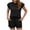 Black, variant on Kaemgyyd Womens Summer Lounge Sets 2 Piece Outfits Beach Vacation Outfits Textured Cap Sleeve Top Drawstring Shorts Matching Set