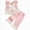 A88-Pink, variant on Toddler Girls Gingham Sleeveless Pajama Set,Large Bow Detail Ruffled Loungewear 12-18 Months