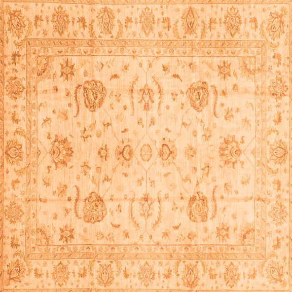 Ahgly Company Indoor Square Oriental Orange Traditional Area Rugs, 6' Square