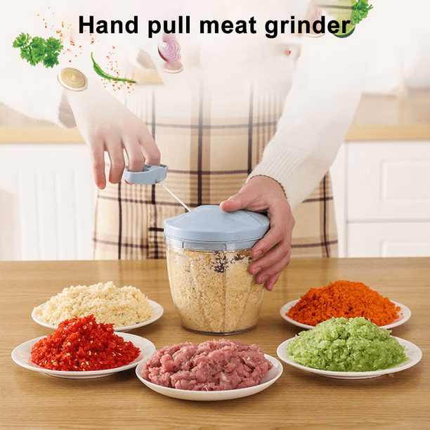 TV New Crank Chop Food Speedy Chopper Multi-function Manual Pull Rope  Cutter Meat Grinder Mince