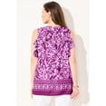 thumbnail image 2 of Catherines Women's Plus Size Petite Open-Shoulder Georgette Top, 2 of 4