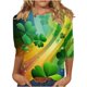 thumbnail image 2 of RKSTN 3/4 Length Sleeve Womens Tops Oversized Crewneck St Patricks Day Lucky Shamrocks Graphic Print T Shirt Womens Casual Plus Size Round Neck Loose Irish Festivities Three Quarter Sleeve Shirt, 2 of 6