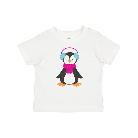Inktastic Cute Penguin, Penguin With Ear Warmers, Scarf Boys or Girls Baby T-Shirt