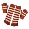 thumbnail image 1 of Peach Couture Winter Cosy Striped Fuzzy Toe Lot de chaussettes et de gants, 1 of 1